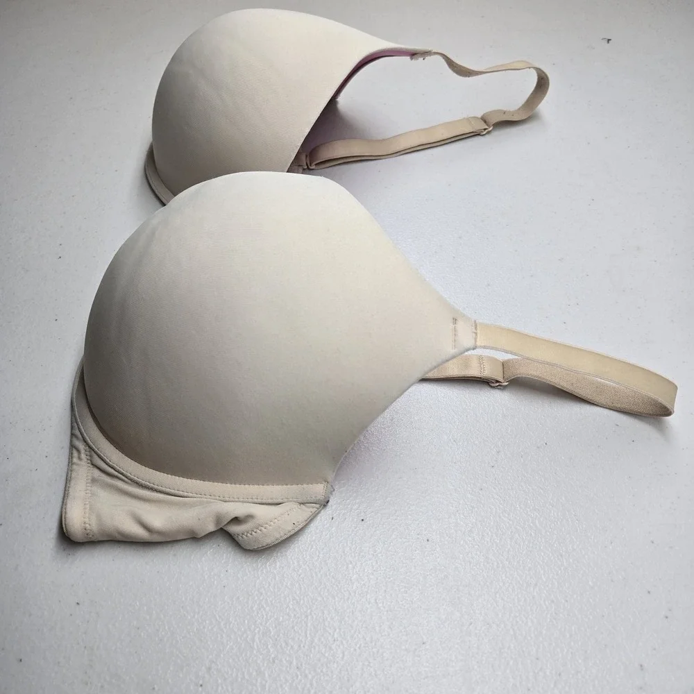 PINK Women Bra 38DD Beige Pink Lining‎ Push Up Underwired